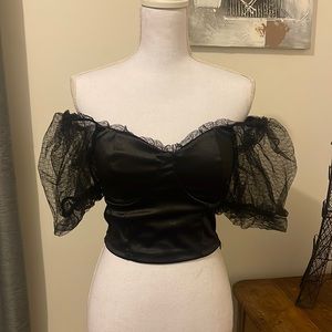 SOLD. Black Off Shoulder Top